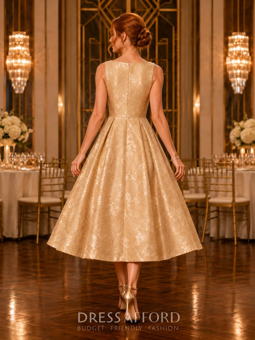 ballroom bridesmaid dresses Gold Wedding Guest Cocktail Formal Dress A-Line Tea-Length V-Neck Sleeveless Satin Jacquard Zipper Back this dress is ideal length: short dress Funny Beach Outfit - MIDNIGHT BLOOM DRESS BLACK (Size):XL