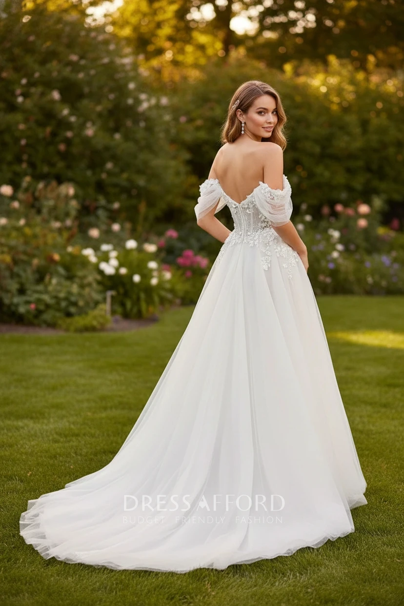 Off-the-Shoulder Ball Gown Wedding Dress view 2