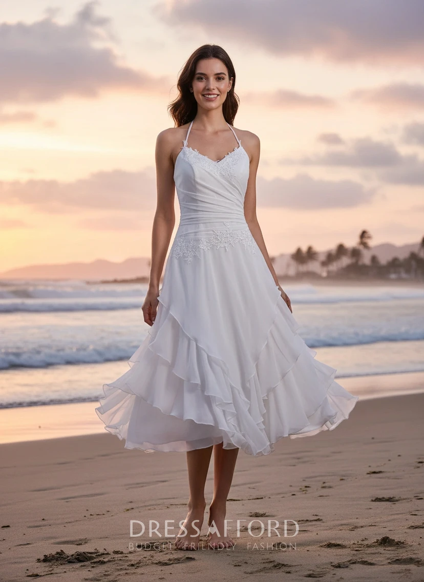Short Tropical Beach Wedding Dress video preview