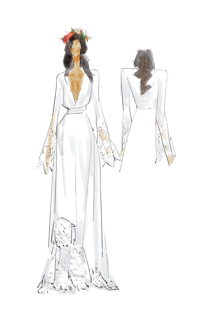 Bohemian Bell Long Sleeve Forest Goddess White Casual