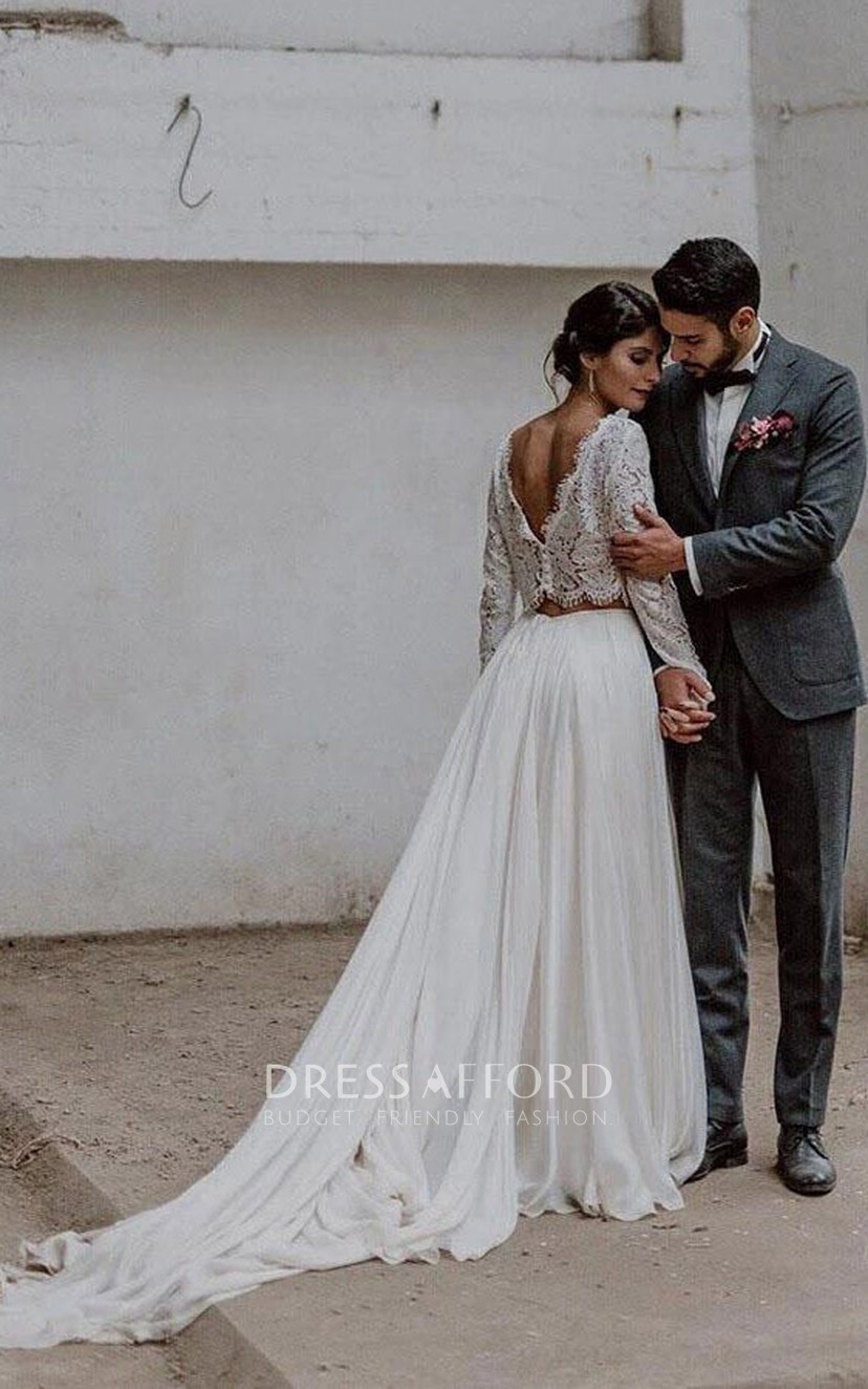 long sleeve lace wedding top