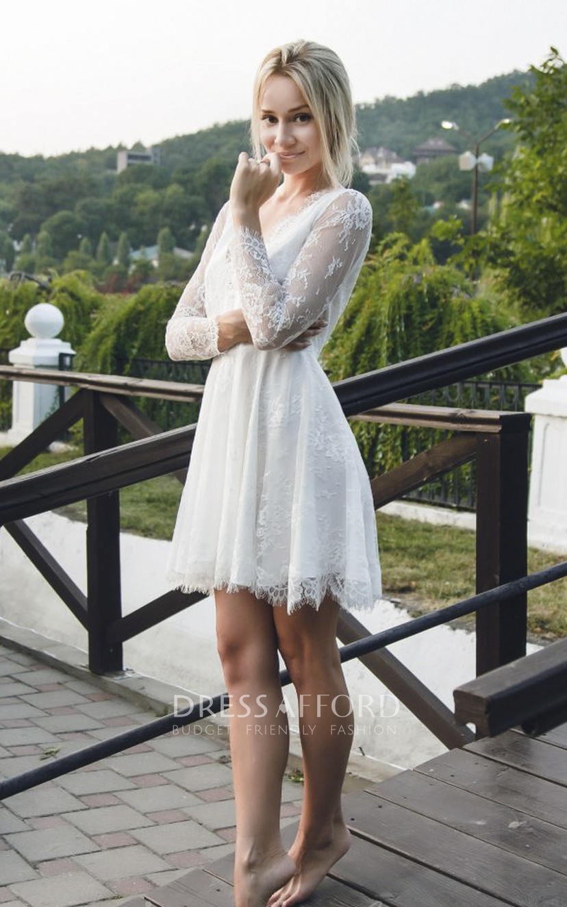 Sexy Short White Lace Dress